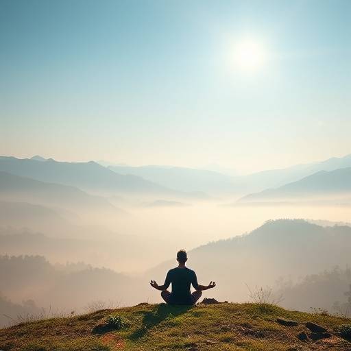 Mindful Living Podcast Artwork: A serene landscape with a person meditating in a peaceful setting.